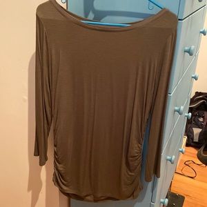Navy green 3/4 sleeve blouse from White House Black Market
